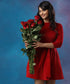 Mini Skater Velvet Red Dress